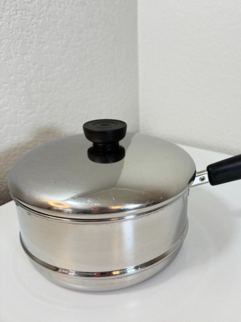 Vintage Revere Ware 7 in Steamer/Strainer Insert for 2 & 3 Qt Saucepans * w/ Lid
